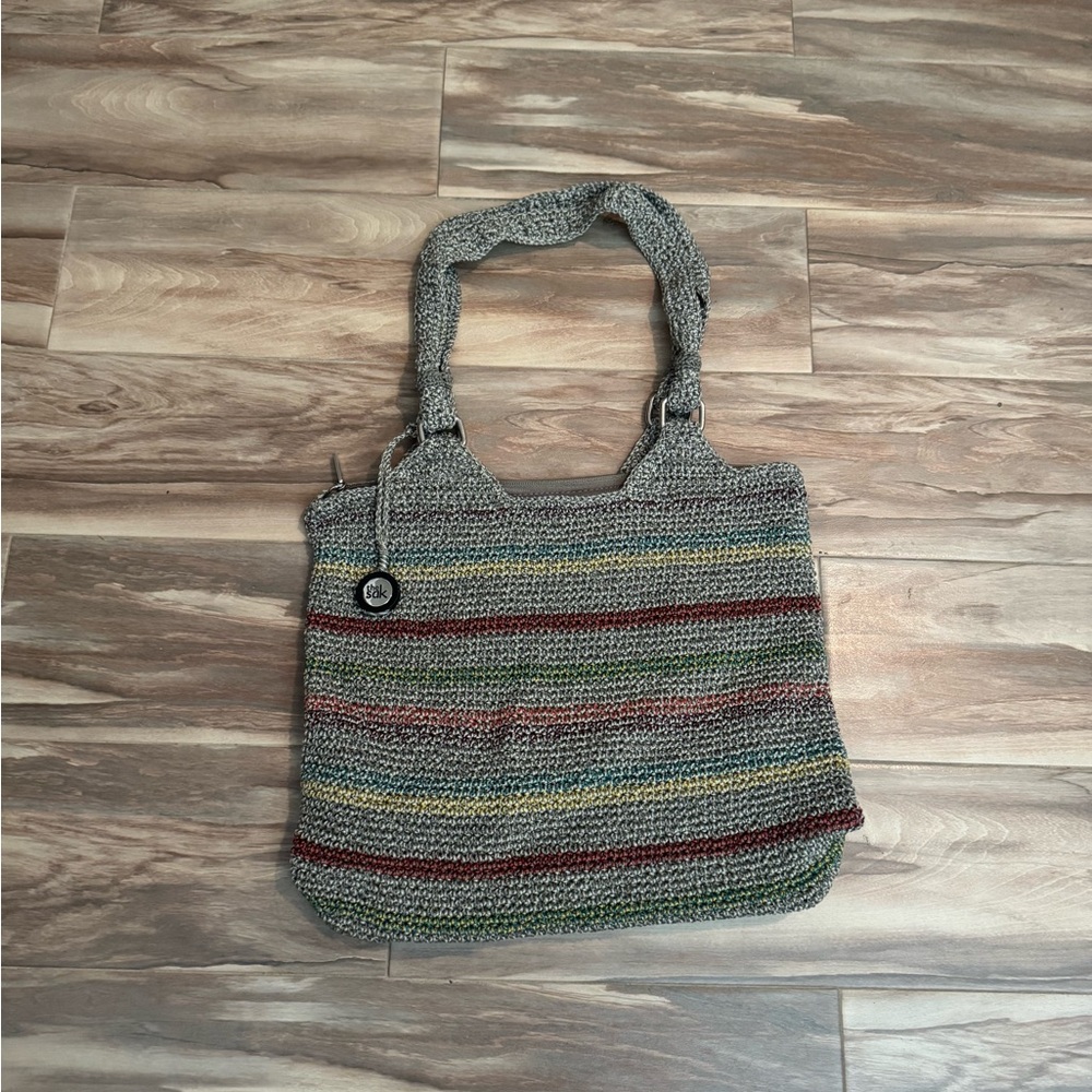The Sak Gray and Green Striped Tote Bag 🌴
